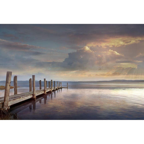 Evening Reflection Black Modern Wood Framed Art Print by Calascibetta, Mike