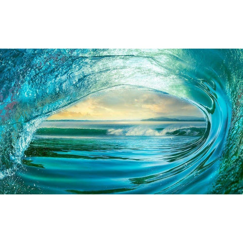 Big Wave White Modern Wood Framed Art Print by Calascibetta, Mike