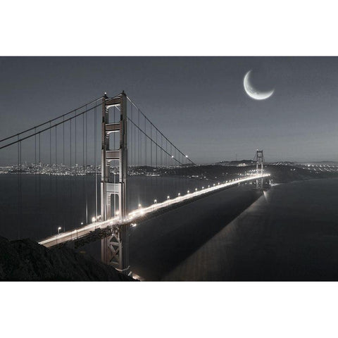 Moonrise White Modern Wood Framed Art Print by Jaynes, William D.