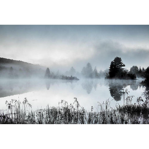 Streeter Pond Black Modern Wood Framed Art Print with Double Matting by Garber, Howie