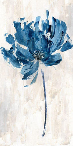 Bluejean Flower II Black Ornate Wood Framed Art Print with Double Matting by Craven, Katrina