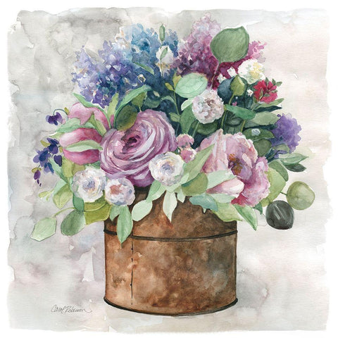 My English Garden Black Ornate Wood Framed Art Print with Double Matting by Robinson, Carol