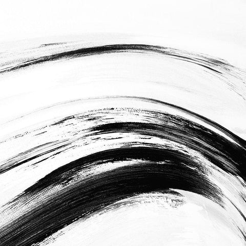 Brush Strokes White Modern Wood Framed Art Print with Double Matting by Shapiro, Judith