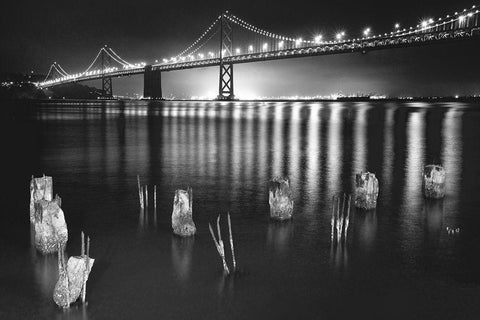 Night Reflections White Modern Wood Framed Art Print with Double Matting by Reed, Aaron