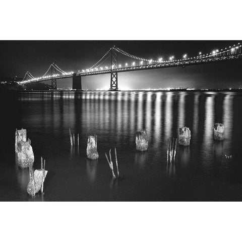 Night Reflections Black Modern Wood Framed Art Print by Reed, Aaron