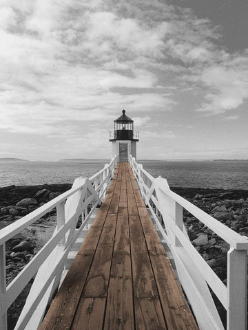 Port Clyde Lighthouse Black Ornate Wood Framed Art Print with Double Matting by Eggers, Julie