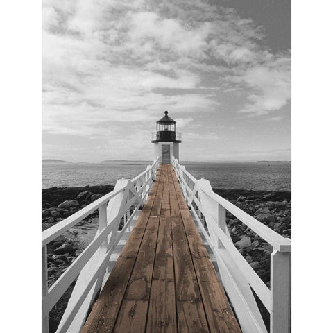 Port Clyde Lighthouse Black Modern Wood Framed Art Print by Eggers, Julie