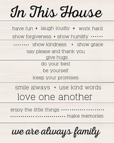 In This House Black Ornate Wood Framed Art Print with Double Matting by CAD Designs