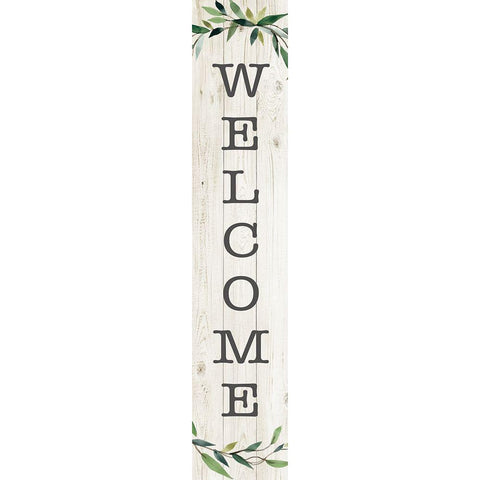 Welcome White Modern Wood Framed Art Print by Robinson, Carol
