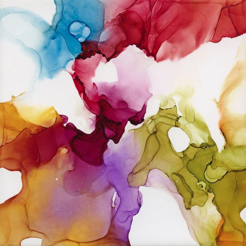 Spectrum Colors I White Modern Wood Framed Art Print with Double Matting by Robinson, Carol