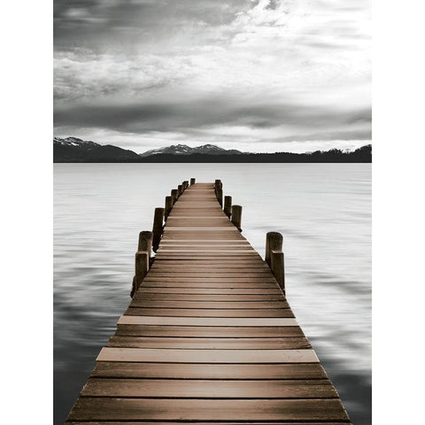 Mountain Jetty Black Modern Wood Framed Art Print with Double Matting by Delimont, Danita