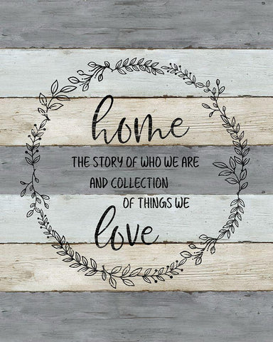 Home Love White Modern Wood Framed Art Print with Double Matting by Carpentieri, Natalie