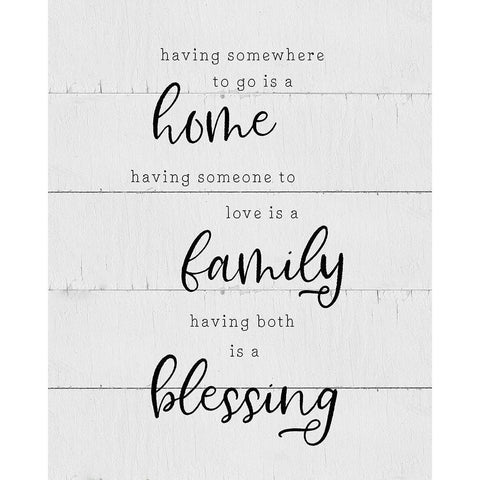 Home Family Gold Ornate Wood Framed Art Print with Double Matting by CAD Designs