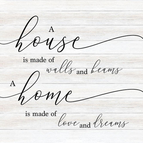 Home is Made White Modern Wood Framed Art Print with Double Matting by CAD Designs