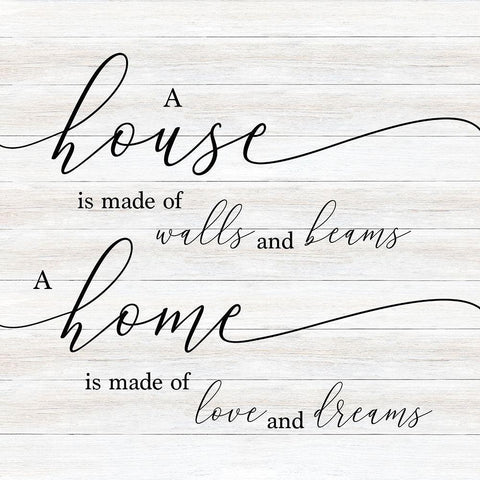 Home is Made Black Modern Wood Framed Art Print by CAD Designs