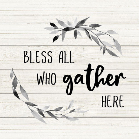 Bless All White Modern Wood Framed Art Print by Robinson, Carol