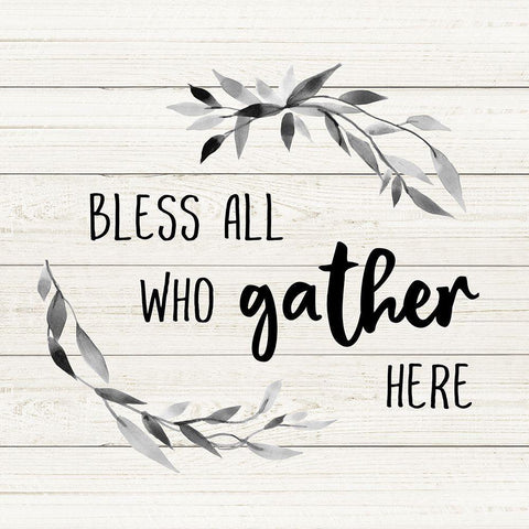 Bless All White Modern Wood Framed Art Print with Double Matting by Robinson, Carol