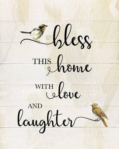 Bless this Home White Modern Wood Framed Art Print with Double Matting by Robinson, Carol