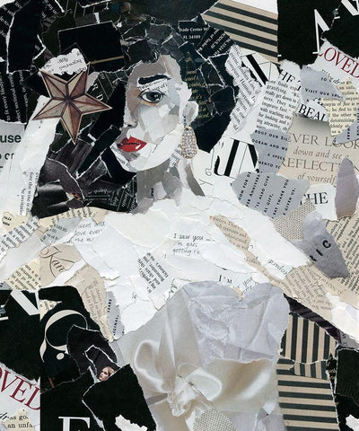 Runway Star White Modern Wood Framed Art Print with Double Matting by Robinson, Carol