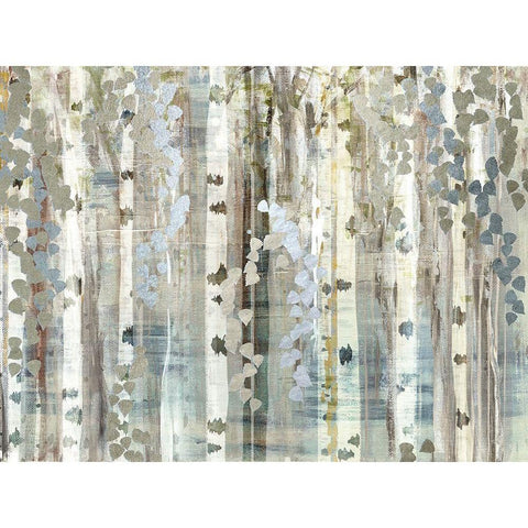Birch Wood Meadow Black Modern Wood Framed Art Print by Jill, Susan