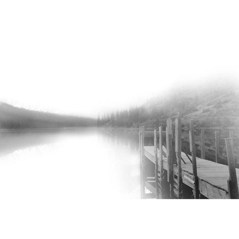 Mist on the Docks White Modern Wood Framed Art Print by Robinson, Carol