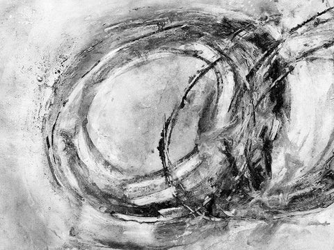 Infinity Rings I White Modern Wood Framed Art Print with Double Matting by Pattinian, Merri