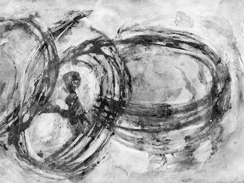 Infinity Rings II Black Ornate Wood Framed Art Print with Double Matting by Pattinian, Merri