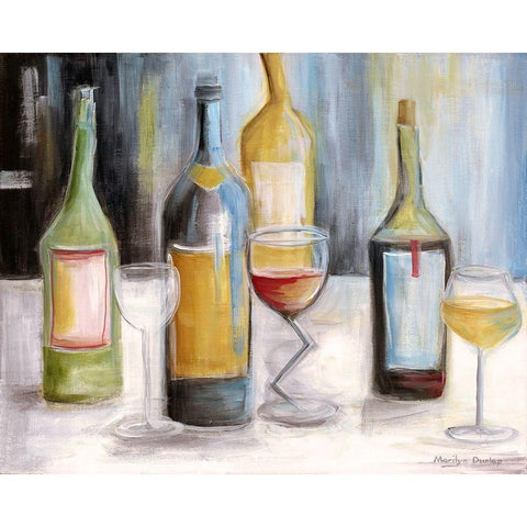 Wine Tasting Black Modern Wood Framed Art Print with Double Matting by Dunlap, Marilyn