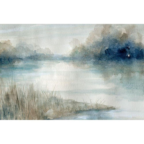 Still Evening Waters Black Modern Wood Framed Art Print by Robinson, Carol