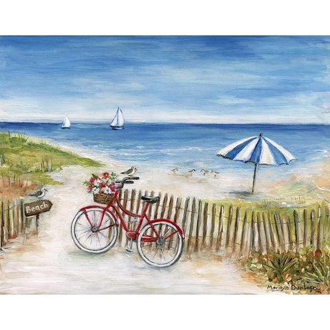 Beach Ride II Black Modern Wood Framed Art Print with Double Matting by Dunlap, Marilyn