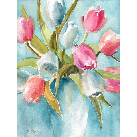 Todays Tulips II Gold Ornate Wood Framed Art Print with Double Matting by Robinson, Carol