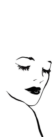 Fashion Sketch I White Modern Wood Framed Art Print with Double Matting by Robinson, Carol