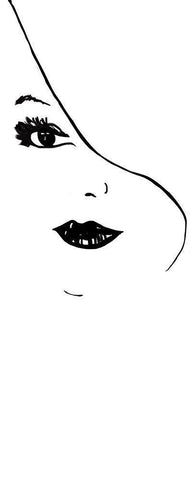 Fashion Sketch II Black Ornate Wood Framed Art Print with Double Matting by Robinson, Carol