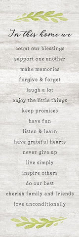 In This House White Modern Wood Framed Art Print with Double Matting by Carpentieri, Natalie