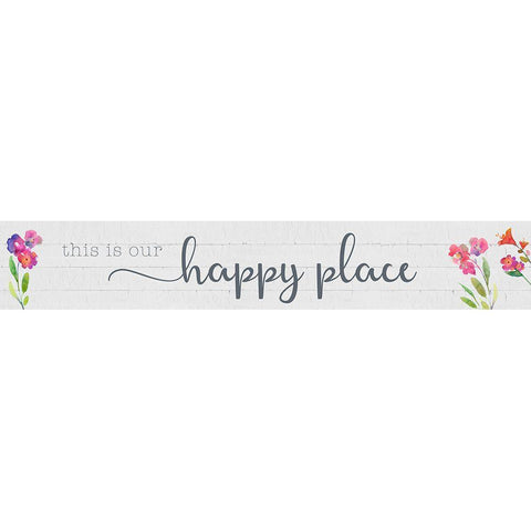 Happy Place White Modern Wood Framed Art Print by Troise Heidel, Theresa