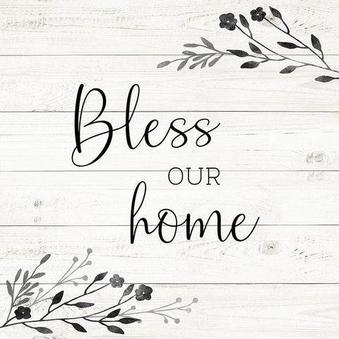 Bless Our Home Black Modern Wood Framed Art Print by Murray, Amanda