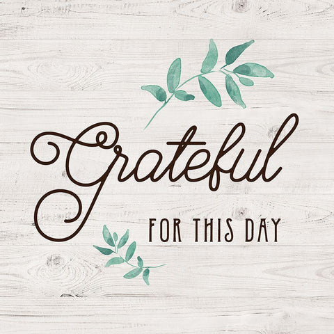 Grateful for this Day Black Ornate Wood Framed Art Print with Double Matting by Murray, Amanda