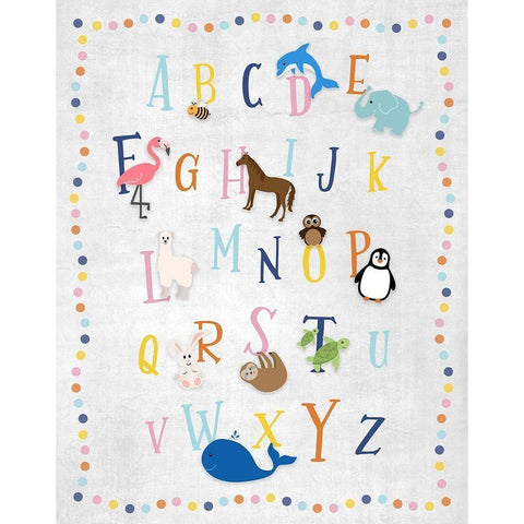 Animal Alphabet Gold Ornate Wood Framed Art Print with Double Matting by Carpentieri, Natalie