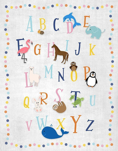 Animal Alphabet Black Ornate Wood Framed Art Print with Double Matting by Carpentieri, Natalie