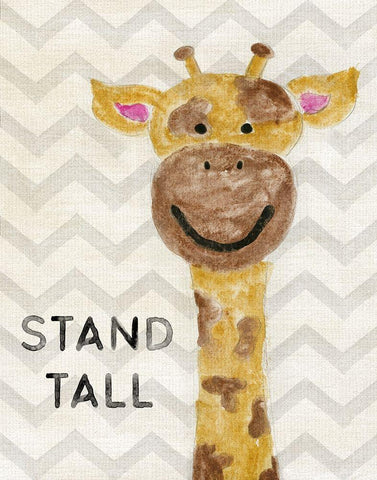 Safari Stand Tall White Modern Wood Framed Art Print with Double Matting by Carpentieri, Natalie