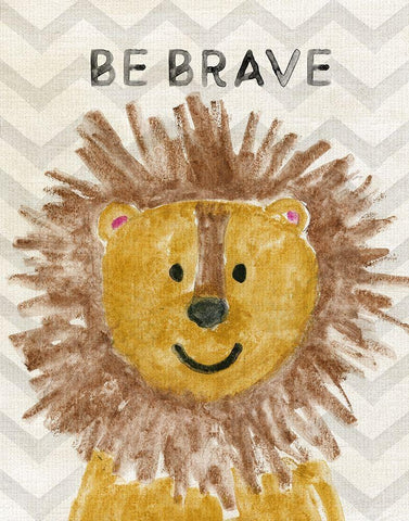 Safara Be Brave White Modern Wood Framed Art Print with Double Matting by Carpentieri, Natalie