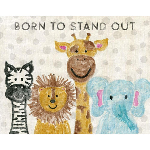 Born to Stand Out White Modern Wood Framed Art Print by Carpentieri, Natalie
