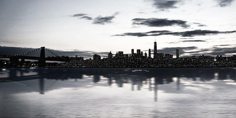 Shimmering Skyline Black Ornate Wood Framed Art Print with Double Matting by Carpentieri, Natalie