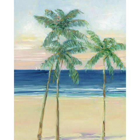 Paradise Palm Gold Ornate Wood Framed Art Print with Double Matting by Swatland, Sally