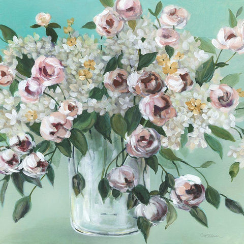 Vintage Blooms Black Modern Wood Framed Art Print by Robinson, Carol