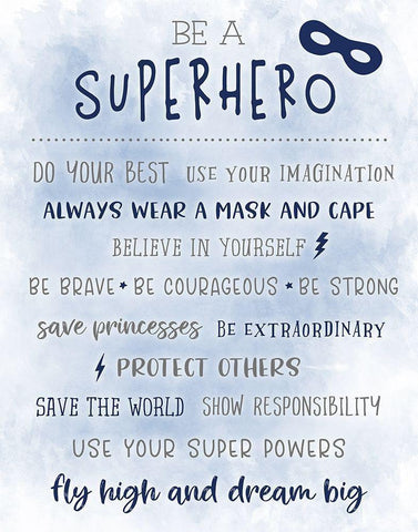 Be a Superhero Black Ornate Wood Framed Art Print with Double Matting by Carpentieri, Natalie