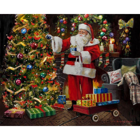 Letter to Santa Black Modern Wood Framed Art Print by Orme, E. Anthony