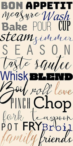 Kitchen Expressions White Modern Wood Framed Art Print with Double Matting by CAD Designs