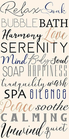 Bath Expressions White Modern Wood Framed Art Print with Double Matting by CAD Designs