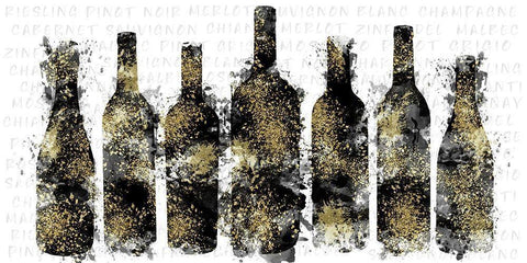 Wine Selection White Modern Wood Framed Art Print with Double Matting by Carpentieri, Natalie